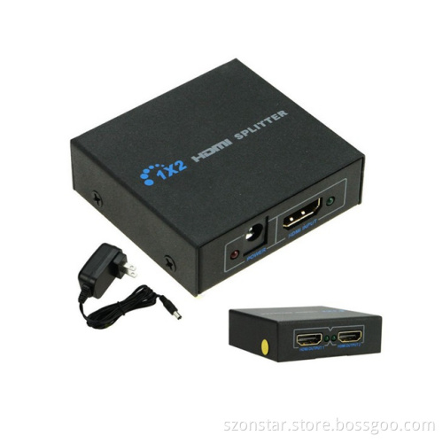 1X2 Port HDMI Splitter Amplifier Repeater 3D 1080P Female